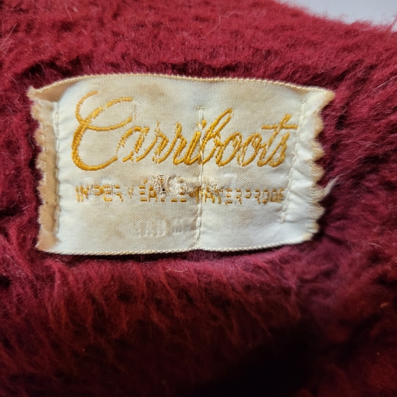 Vtg Carriboots Impermeable Guaranteed Waterproof Lined Boot 10 in Wine Color - Picture 5 of 7